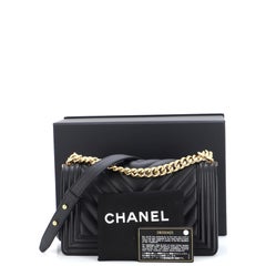Chanel Boy Flap Bag Chevron Lambskin Old Medium