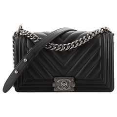 Chanel Boy Flap Bag Chevron Lambskin Old Medium