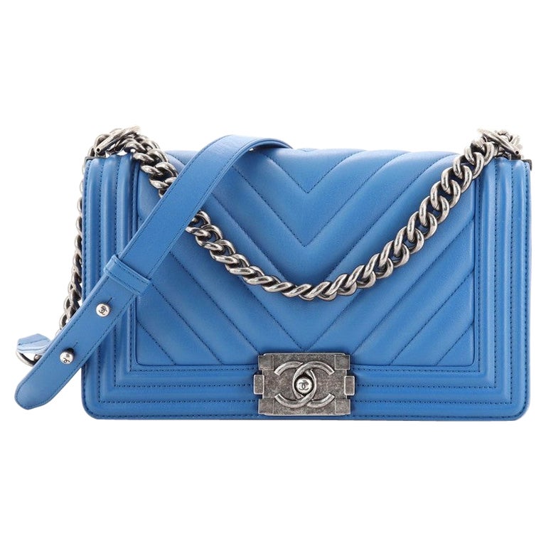 Chanel Boy Flap Bag Chevron Lambskin Old Medium