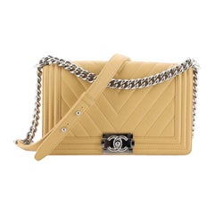 Chanel Boy Flap Bag Chevron Lambskin Old Medium