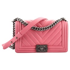 Chanel Boy Flap Bag Chevron Lambskin Old Medium
