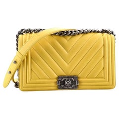 Chanel Boy Flap Bag Chevron Lambskin Old Medium