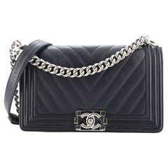 Chanel Boy Flap Bag Chevron Lambskin Old Medium