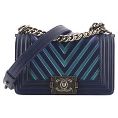Chanel Boy Flap Bag Chevron Lambskin with Holographic PVC Small