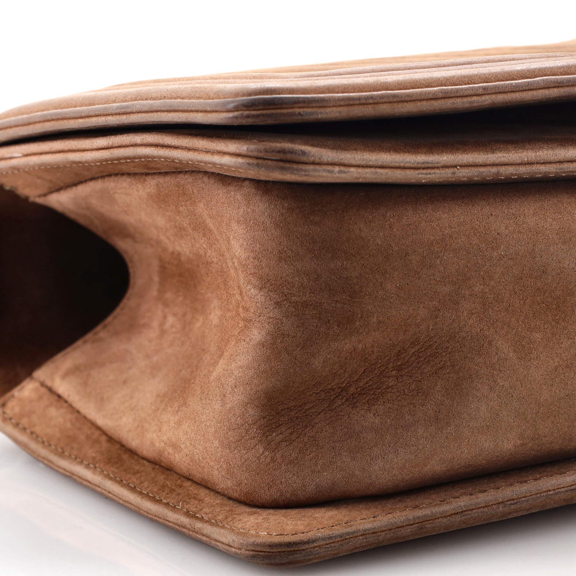 Women's or Men's Chanel Boy Flap Bag Chevron Nubuck Old Medium