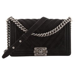 Chanel Boy Flap Bag Chevron Nubuck Old Medium