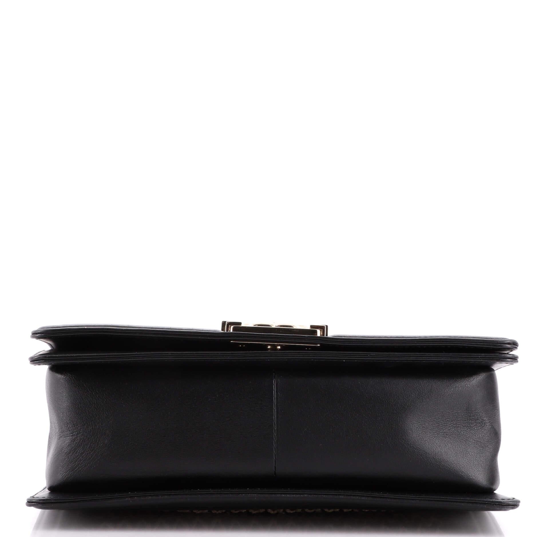 Women's Chanel Boy Flap Bag Chevron Woven Raffia and Leather Old Medium