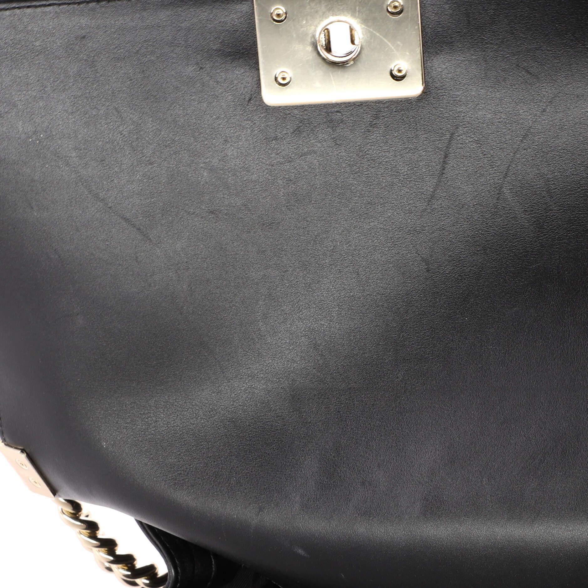 Chanel Boy Flap Bag Chevron Woven Raffia and Leather Old Medium 3