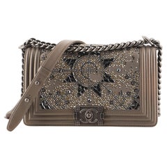 Chanel Boy Flap Bag Crystal Embellished Goatskin Old Medium