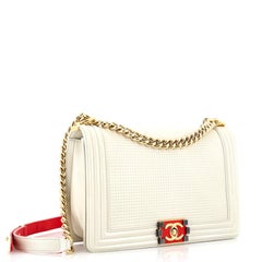 Chanel Boy Flap Bag Cube Embossed Lambskin New Medium