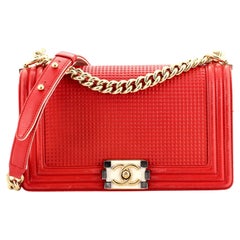 Chanel Boy Flap Bag Cube Embossed Lambskin Old Medium