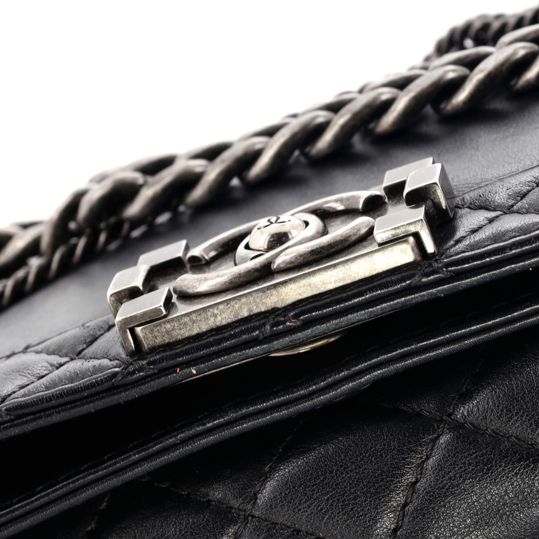 Chanel Boy Flap Bag Enchained Lambskin New Medium 7