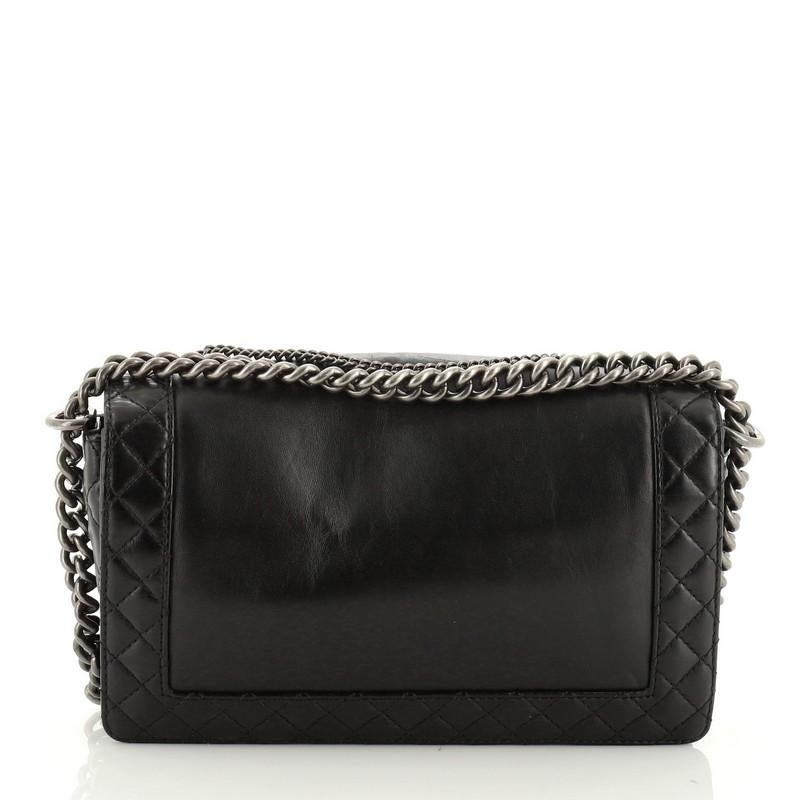 Chanel Boy Flap Bag Enchained Lambskin Old Medium In Good Condition In NY, NY