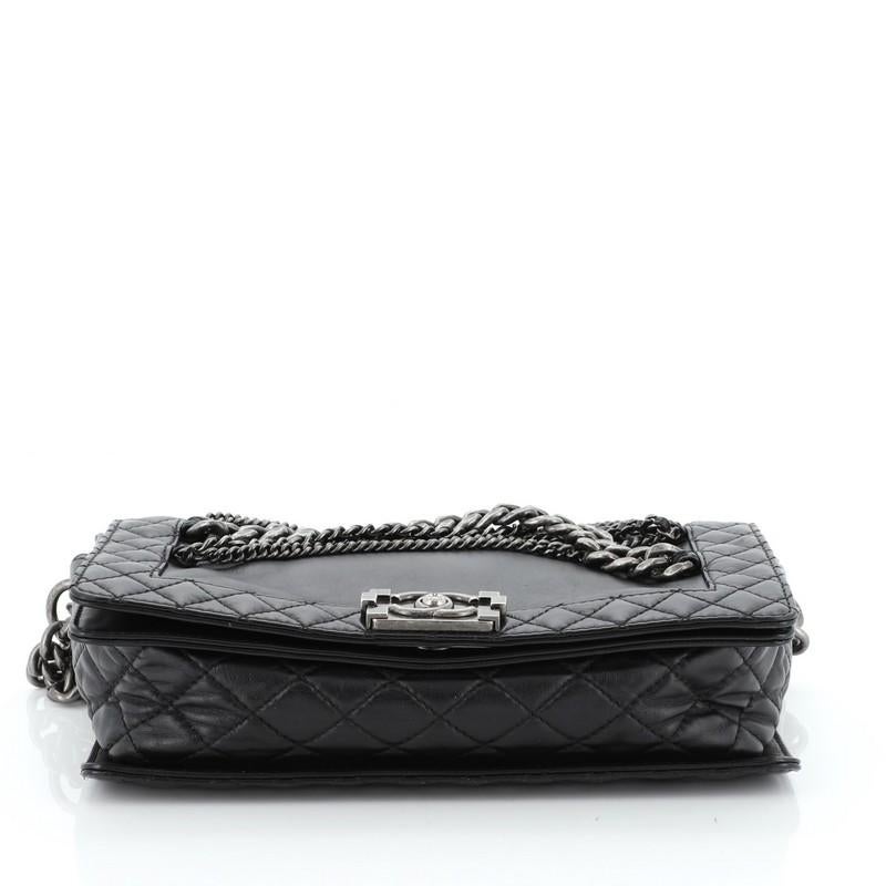 Chanel Boy Flap Bag Enchained Lambskin Old Medium In Good Condition In NY, NY
