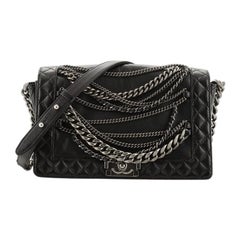 Chanel Boy Flap Bag Enchained Lambskin Old Medium