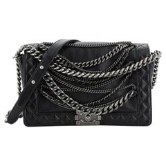 Chanel Boy Flap Bag Enchained Lambskin Old Medium