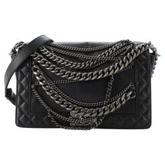 Chanel Boy Flap Bag Enchained Lambskin Old Medium