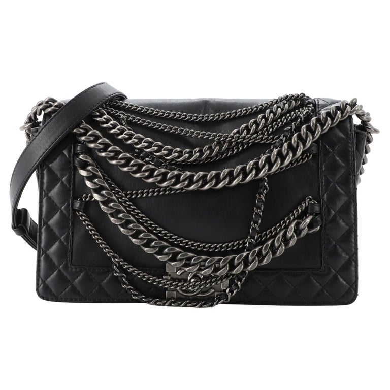 Chanel Boy Flap Bag Enchained Lambskin Old Medium at 1stDibs