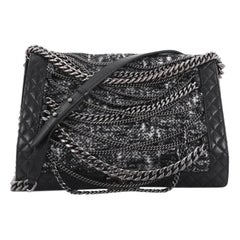 Chanel Boy Flap Bag Enchained Tweed XL