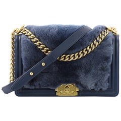 Chanel Boy Flap Bag Fur with Leather Old Medium