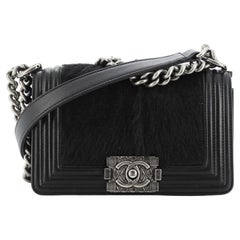 Chanel Boy Flap Bag Fur with Leather Small