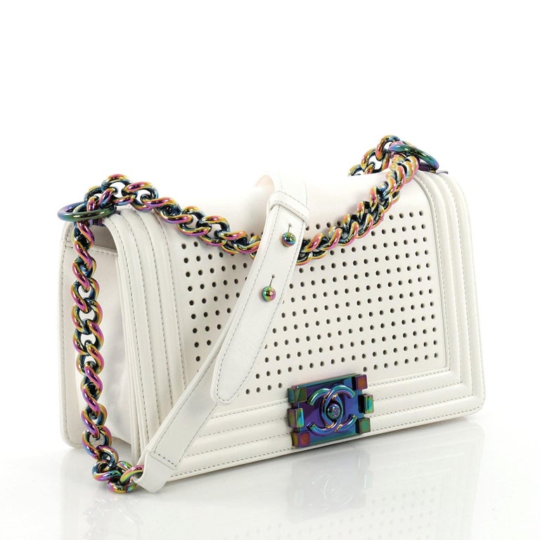 Chanel Boy Flap Bag LED Perforated Leather Small at 1stDibs