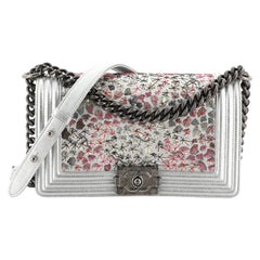 Chanel Boy Flap Bag Plate Embellished Calfskin Old Medium
