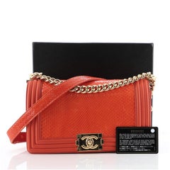 Chanel Boy Flap Bag Python Old Medium