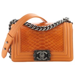 Chanel Boy Sac à rabat Python Small