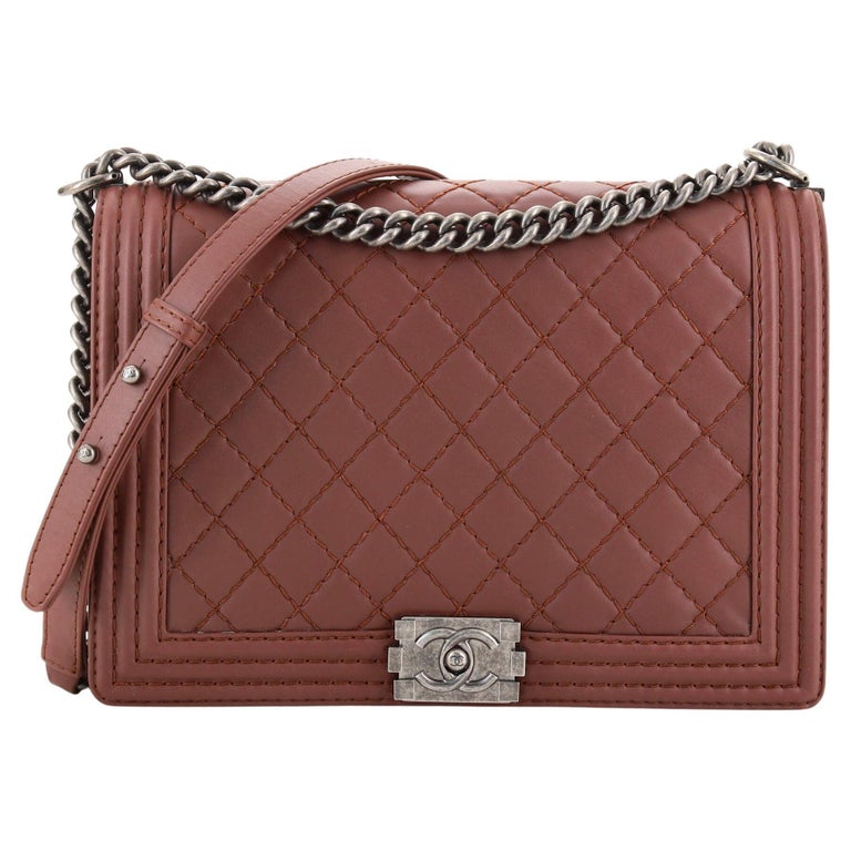 Chanel Boy Flap Bag Quilted Calfskin Large For Sale at 1stDibs