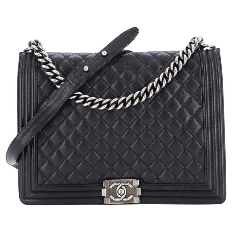 Chanel Boy Flap Bag Quilted Calfskin Large at 1stDibs
