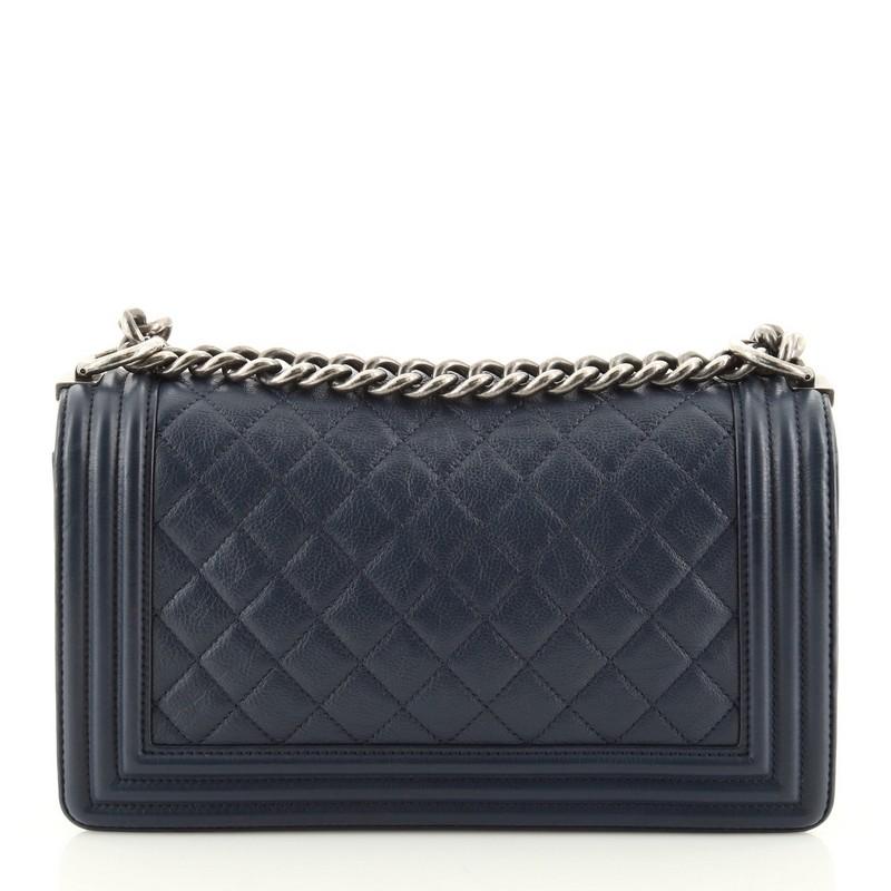 Chanel Boy Flap Bag Quilted Calfskin Old Medium In Good Condition In NY, NY