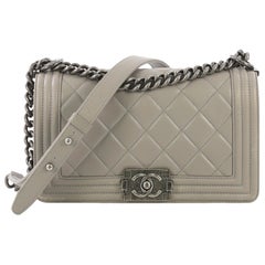 Chanel Boy Flap Bag Quilted Calfskin Old Medium