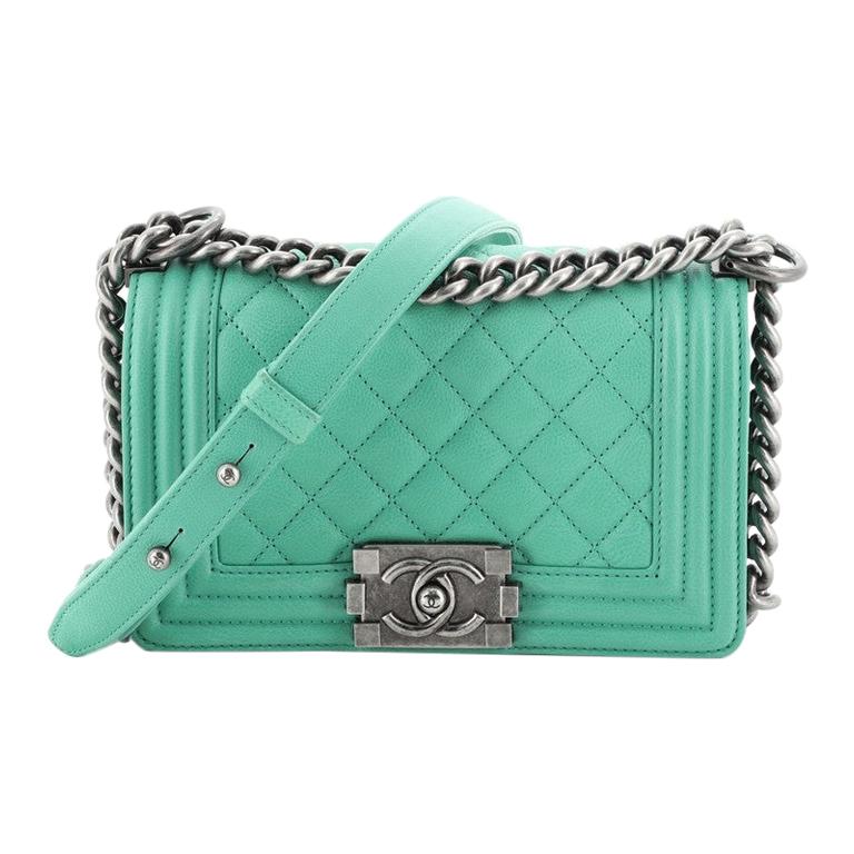 Chanel  Boy Flap Bag Quilted Caviar Small