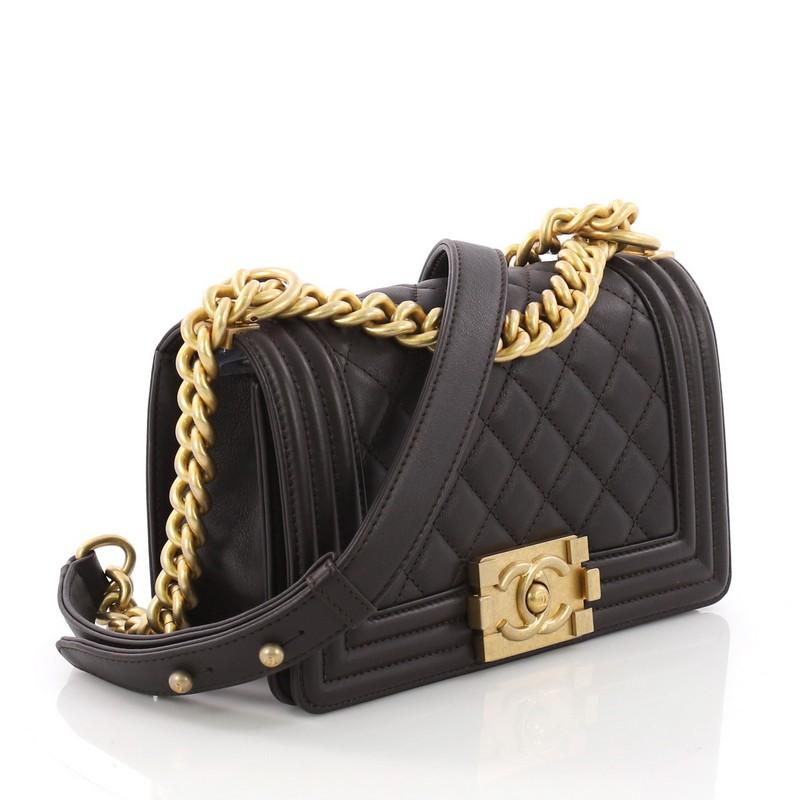 Black Chanel Boy Flap Bag Quilted Calfskin Small