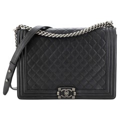 Chanel Boy Flap Bag Quilted Caviar Large