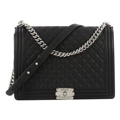 Chanel Boy Flap Bag Quilted Caviar Large