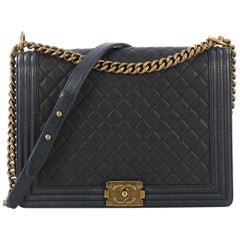 Chanel Boy Flap Bag Quilted Caviar Large