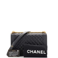 Chanel Boy Flap Bag Quilted Caviar New Medium