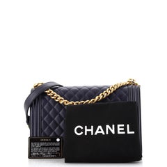 Chanel Boy Flap Bag Quilted Caviar New Medium