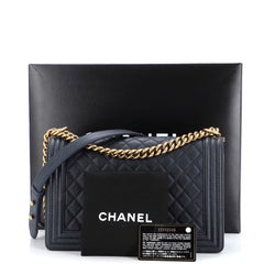 Chanel Boy Flap Bag Quilted Caviar New Medium