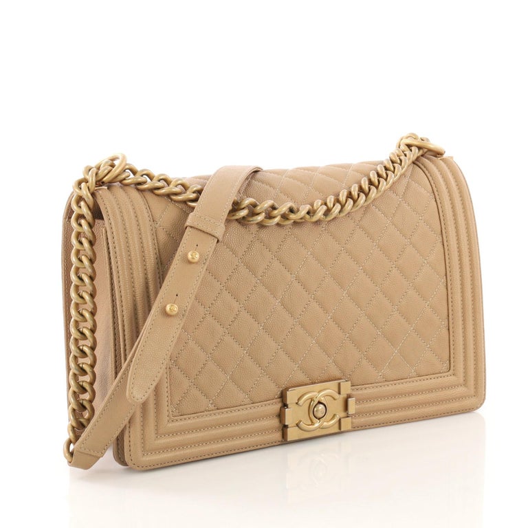 Chanel Boy Flap Bag Quilted Caviar New Medium at 1stDibs