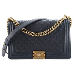 Chanel Boy Flap Bag Quilted Caviar New Medium