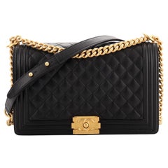 Chanel Boy Flap Bag Quilted Caviar New Medium