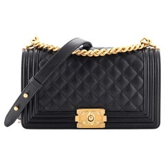 Chanel Boy Flap Bag Quilted Caviar New Medium