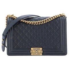 Chanel Boy Flap Bag Quilted Caviar New Medium