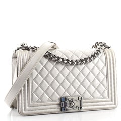 Chanel Boy Flap Bag Quilted Caviar Old Medium