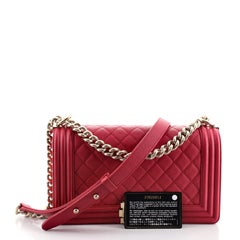 Chanel Boy Flap Bag Quilted Caviar Old Medium