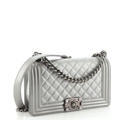 Chanel Boy Flap Bag Quilted Caviar Old Medium