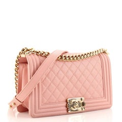 Chanel Boy Flap Bag Quilted Caviar Old Medium